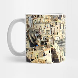 View from above at the streets of Matera Mug